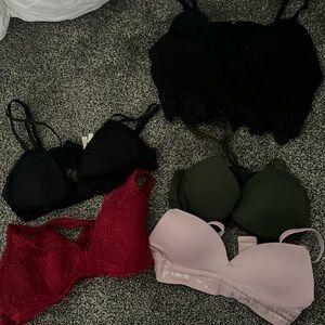 multiple bras from pink etc